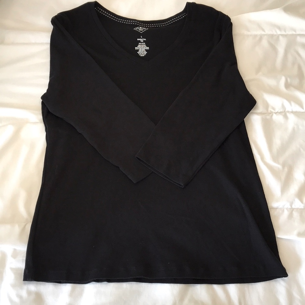 St. John’s Bay Essential Tee 3/4 sleeve Black